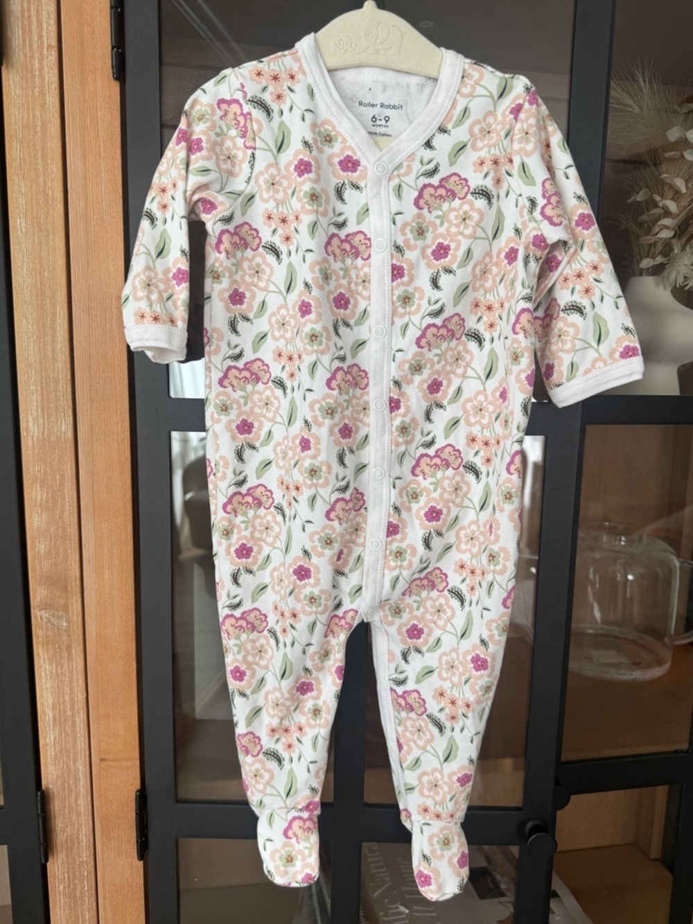 Roller Rabbit footies floral baby girl snaps cotton sleeper onesie pastel